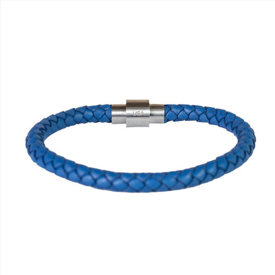 Luxury Bracelet- Single Blue - Silver Clasp