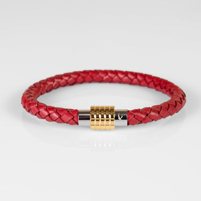 Luxury Bracelet- Single Red - Golden Clasp