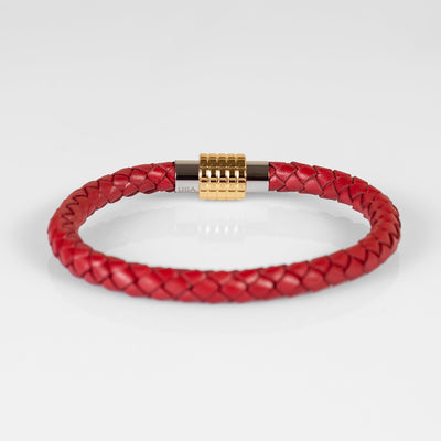 Luxury Bracelet- Single Red - Golden Clasp
