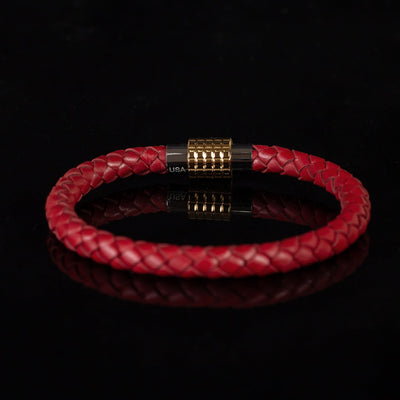 Luxury Bracelet- Single Red - Golden Clasp