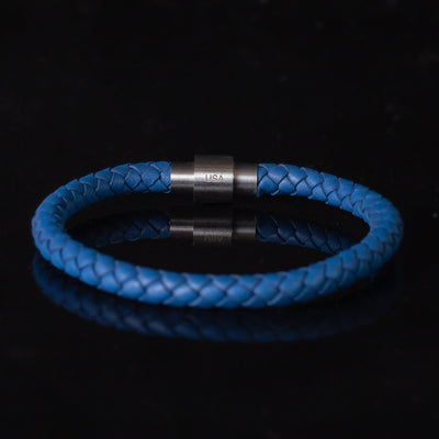 Luxury Bracelet- Single Blue - Silver Clasp