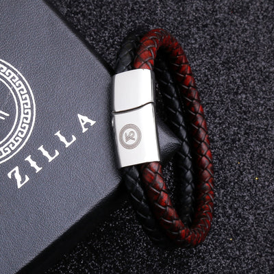 Limited Edition: Luxury Men’s Bracelet – Double Maroon Black