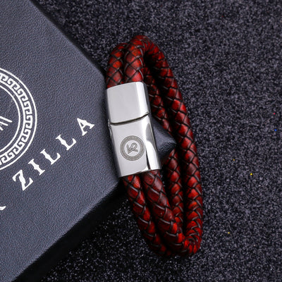 Limited Edition: Luxury Men’s Bracelet – Double Maroon