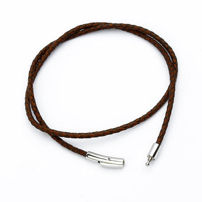 Leather Necklace - Brown - 3 mm