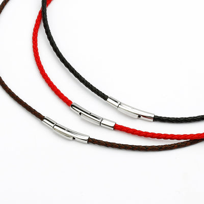 Leather Necklace - Brown - 3 mm
