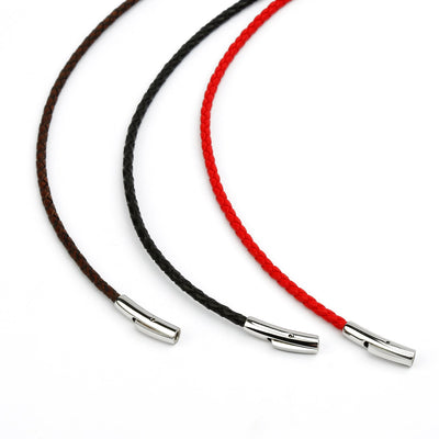 Leather Necklace - Black - 3 mm