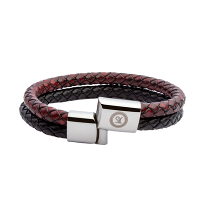 Limited Edition: Luxury Men’s Bracelet – Double Maroon Black