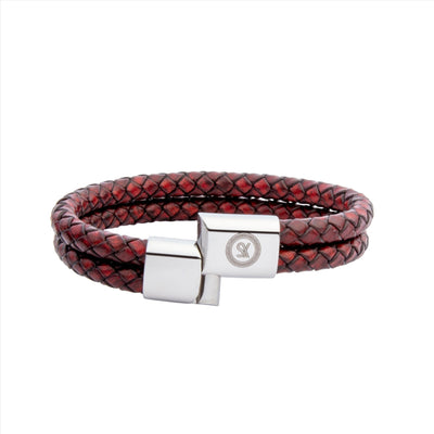Limited Edition: Luxury Men’s Bracelet – Double Maroon