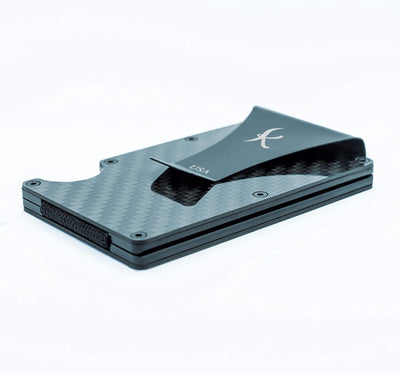 Black: RFID Blocking Carbon Fiber Wallet for Men & Women - Reinforced Money Clip - Gift Box