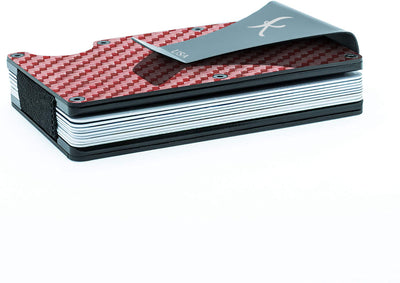 Pink: RFID Blocking Carbon Fiber Wallet for Men & Women - Reinforced Money Clip - Gift Box