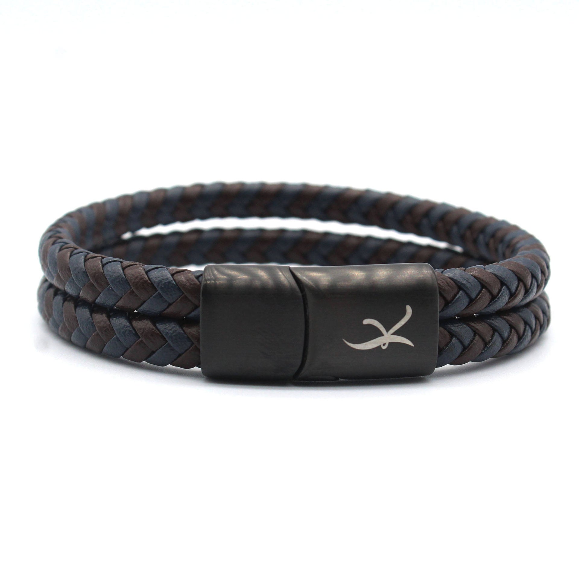 Luxury Men’s Bracelet – Double Brown Blue