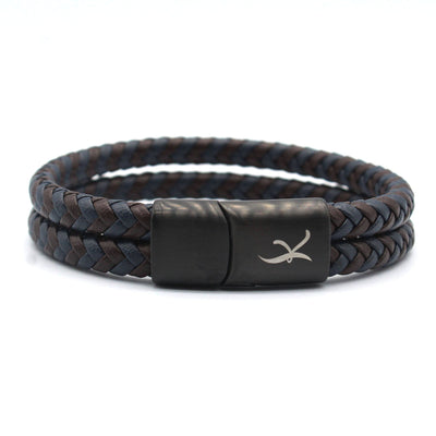 Luxury Men’s Bracelet – Double Brown Blue