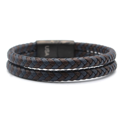 Luxury Men’s Bracelet – Double Brown Blue