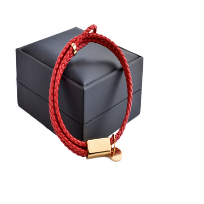 Motivational Leather Bracelet - I Can & I Will - Red