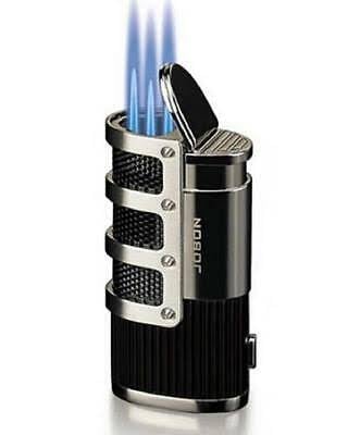 Cigar Triple Firepower Jet Torch  Lighter with Cigar Punch - Windproof Blue Flame + Gift Box