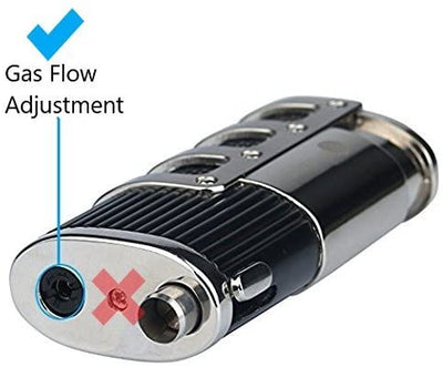 Cigar Triple Firepower Jet Torch  Lighter with Cigar Punch - Windproof Blue Flame + Gift Box